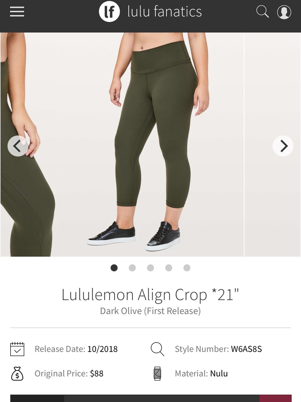 Lululemon Align Crop 21" - Dark Olive